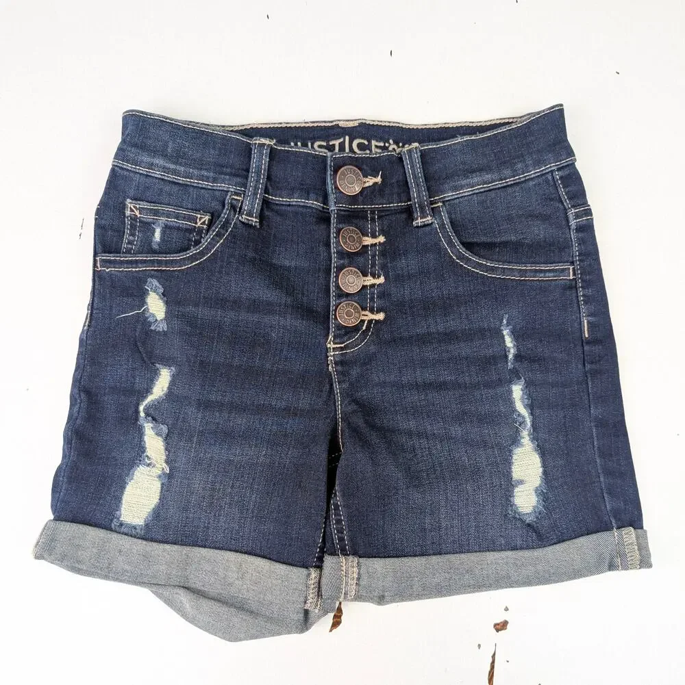 Justice Girls 10 Jean Midi Shorts